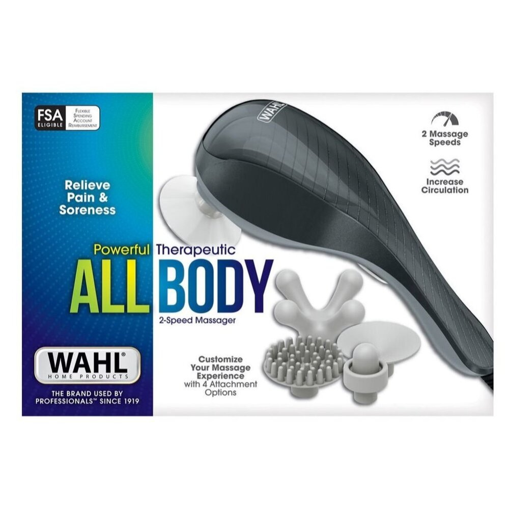 Wahl All Body Therapeutic 2-Speed Massager With 4 Attachment Heads
